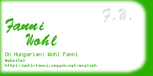 fanni wohl business card